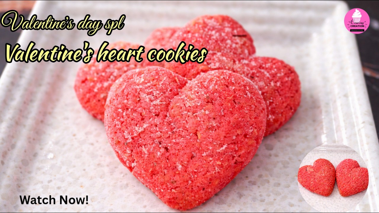 Valentine's heart cookies| heart cookies recipe|valentine's day special cookies|coconut biscuit|