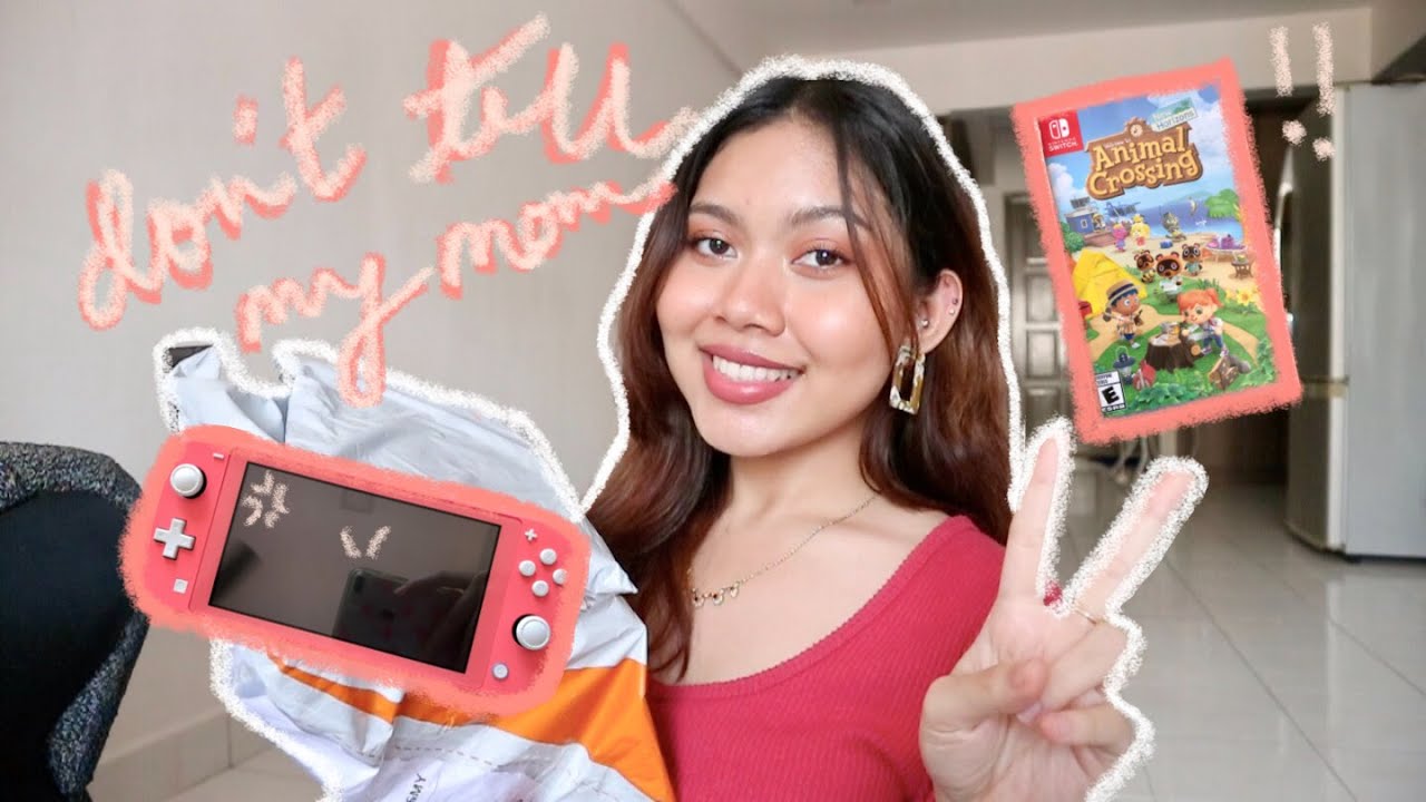 nintendo switch lite unboxing + animal crossing