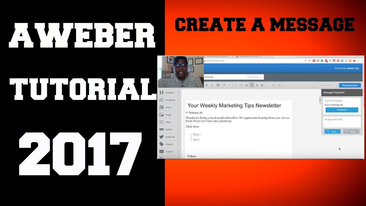 How to Create a Message in Aweber - Aweber Tutorial 2017