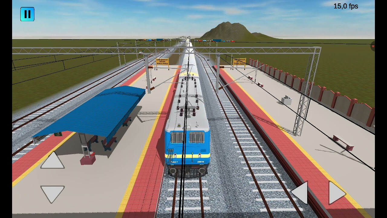 Indian Train with Railway Station, WAG 7
