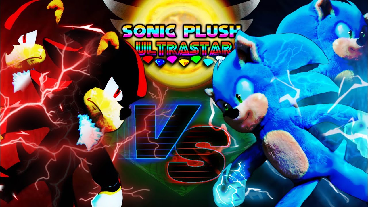 Sonic Plush UltraStar: Movie Sonic VS Movie Shadow
