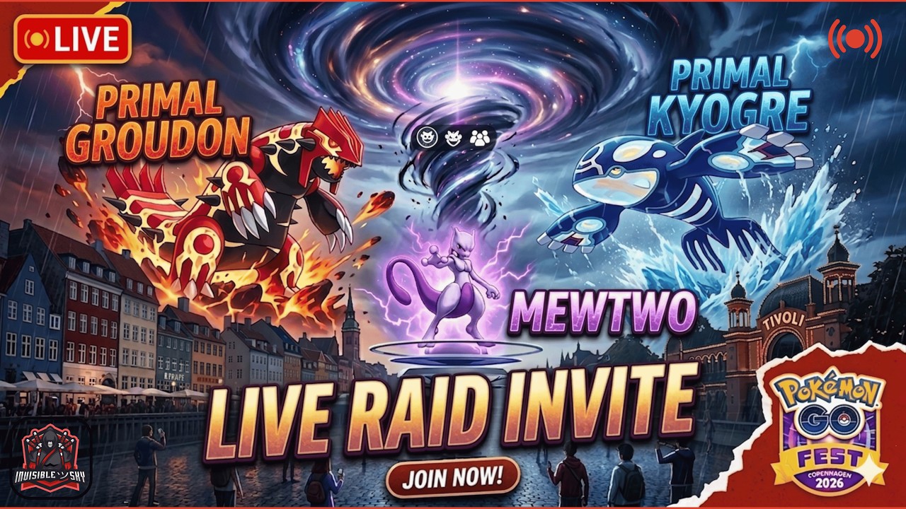 Primal Groudon, Primal Kyogre & Mewtwo LIVE Raid Invites! | Join Now! | Pok&eacute;mon GO