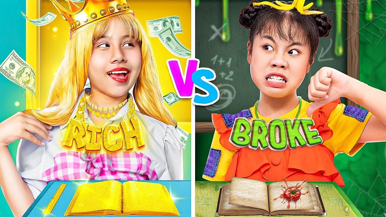 Rich Student Vs Poor Student! Don't Be Jealous Baby Doll!