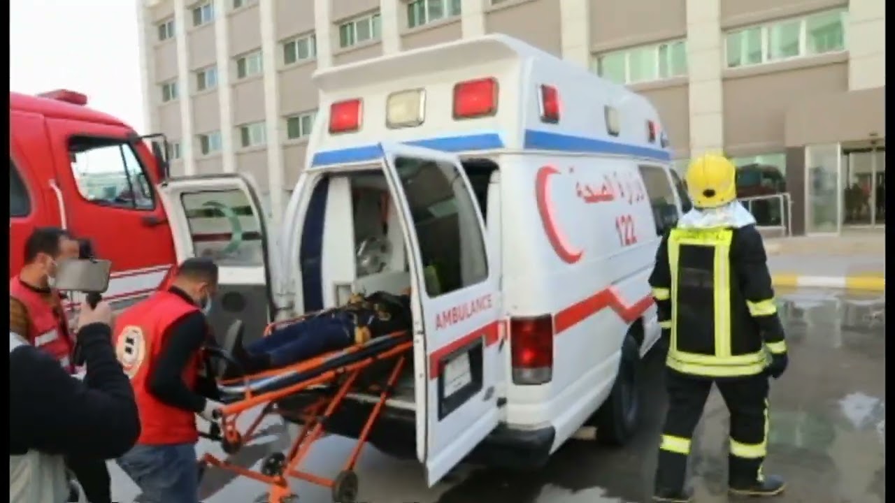 ممارسة ميدانية حول اطفاء حريق وانقاذ في مستشفى الحكيم 31 1 2024