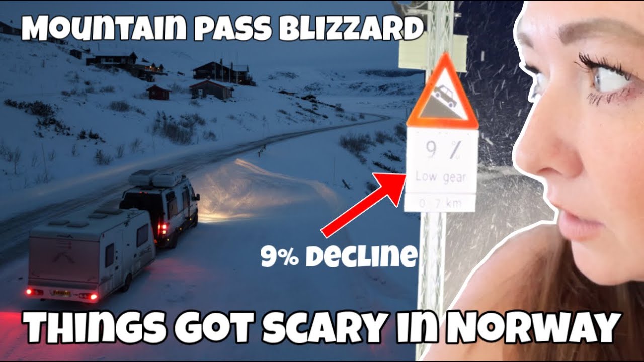 Things Got DANGEROUS in Norway. Blizzard on a Steep Mountain Pass! 