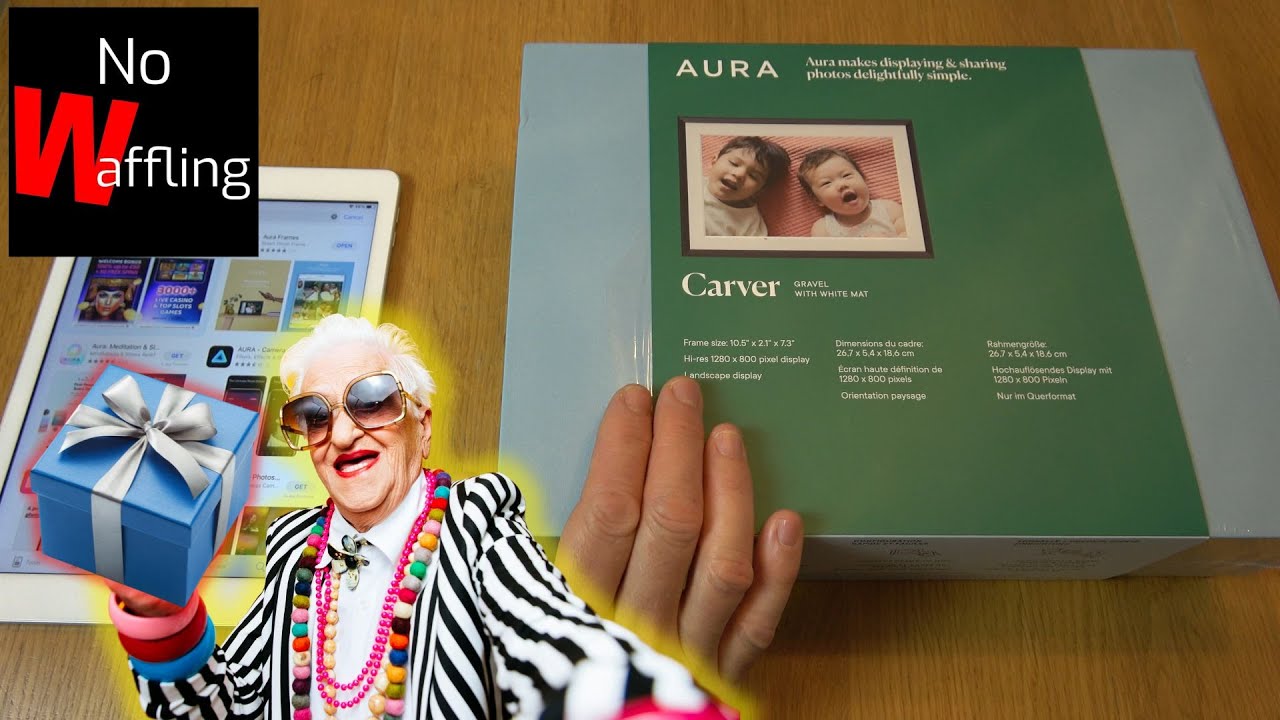 How to SETUP Aura Digital Photo Frame as a Gift to Elderly Parent Grandparent Ideal Family Gift