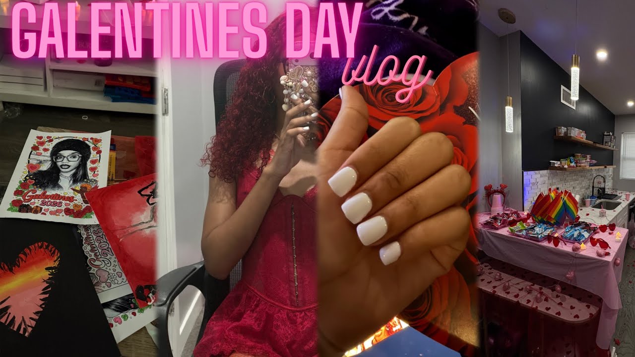 (Galantines day vlog ) doing hair , painting , baking  ,etc 