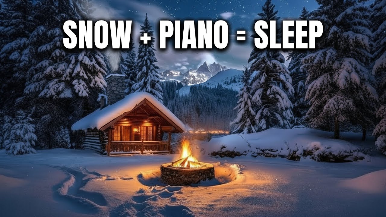 Snow & Piano for Deep Sleep 🌧️ Soothing Music for Quiet Nights