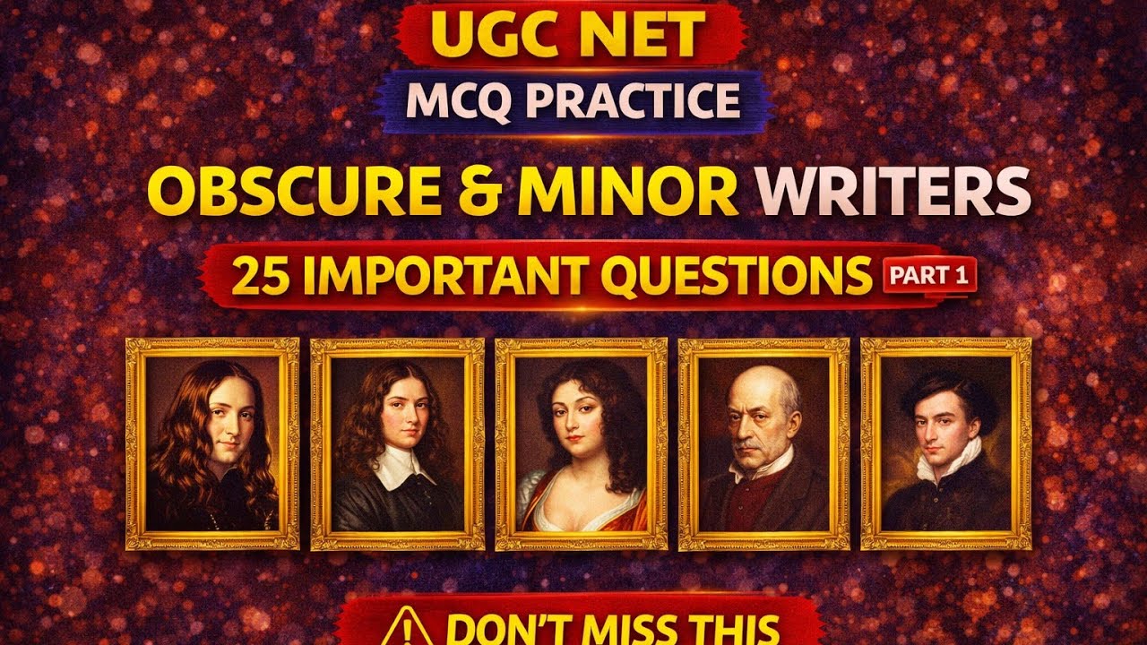 UGC NET English Literature MCQs | Obscure & Minor Writers You Can’t Ignore 🔥