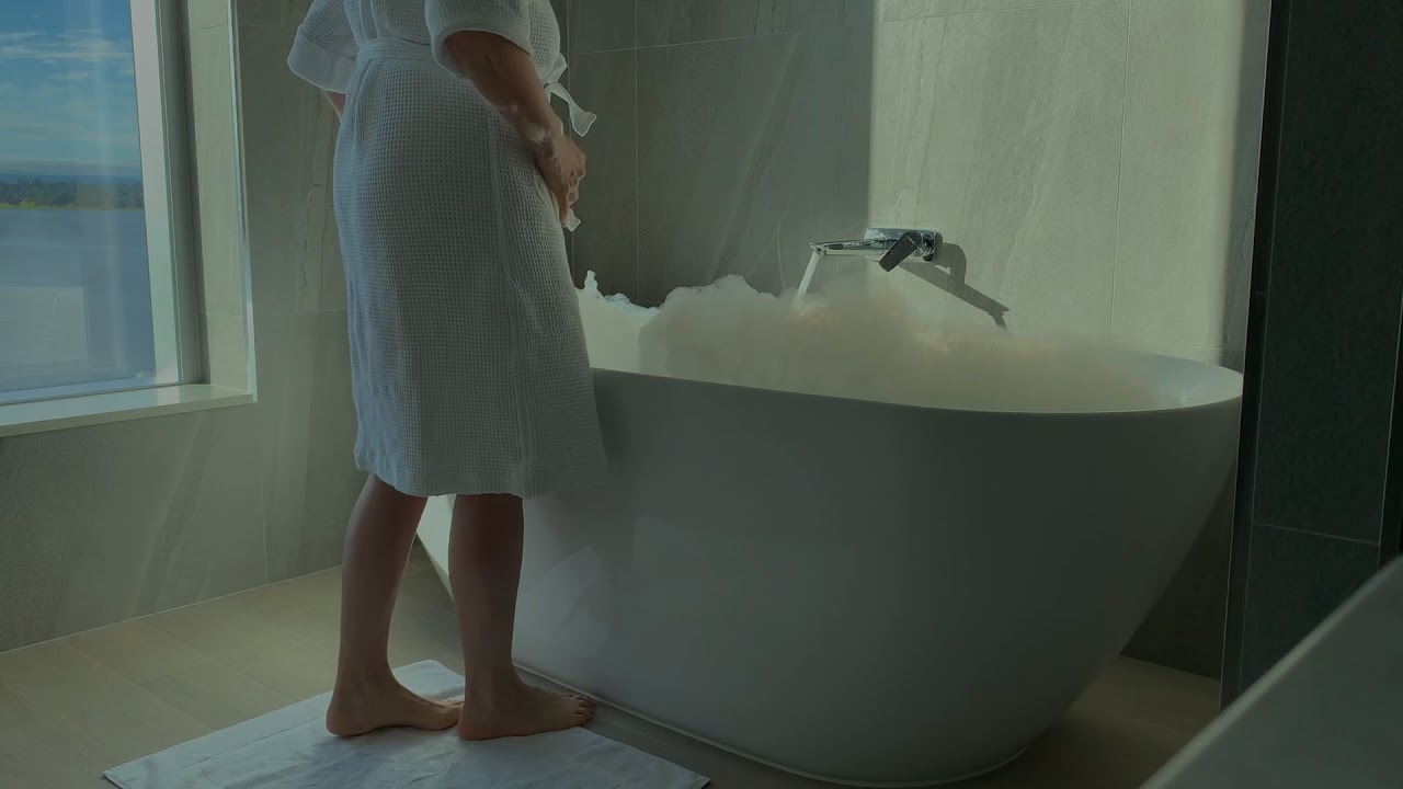 Running a nice hot bath in a sunny bathroom ASMR