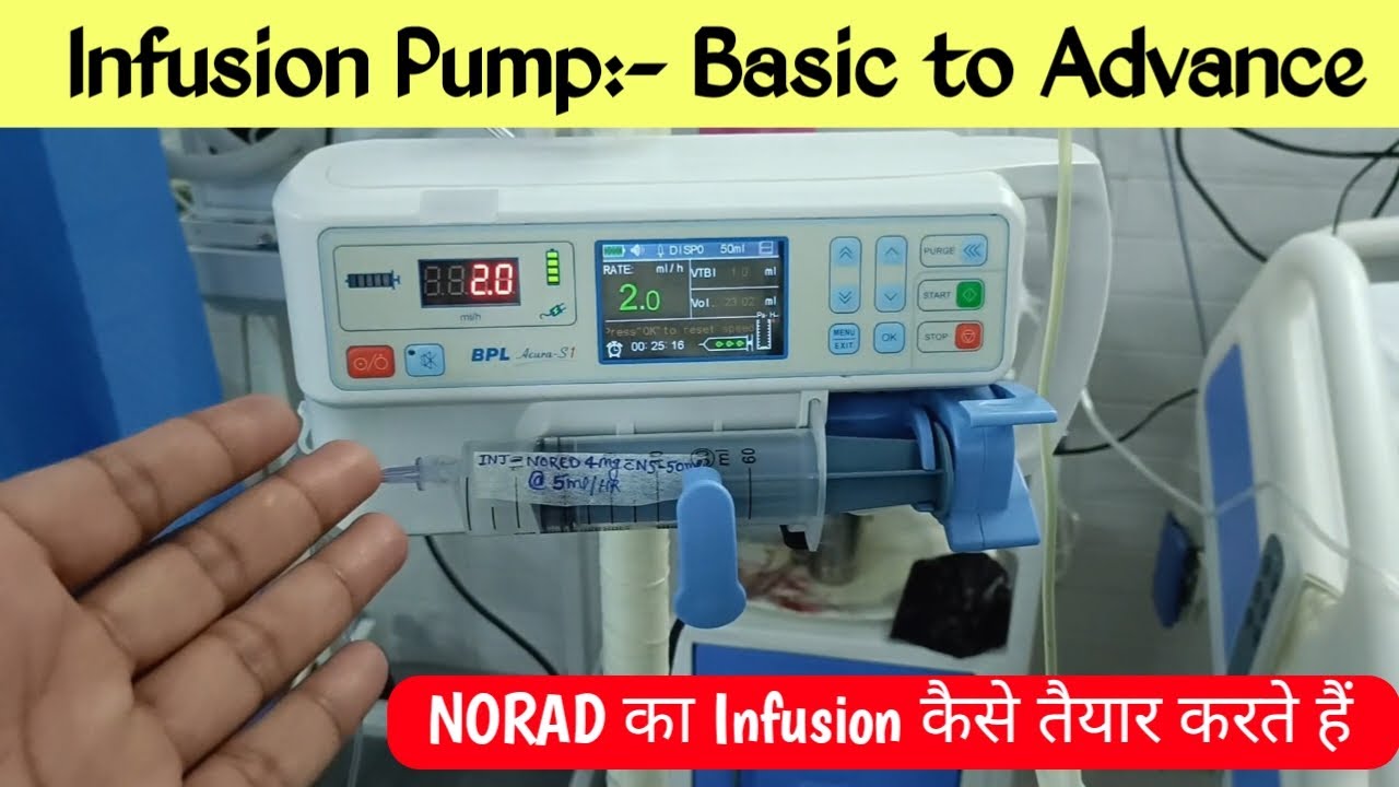 Infusion Pump Basic to Advance || NORAD का Infusion कैसे तैयार करते हैं Syringe Pump कैसे चलाते हैं