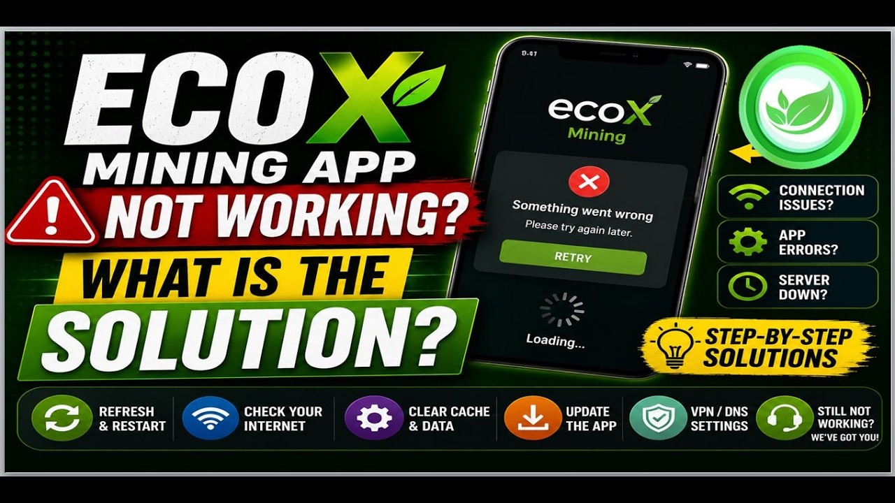 Приложение EcoX Mining не работает. Какое решение?
