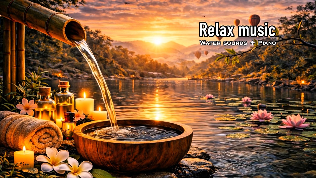 Spa, Piano Meditation🍀No Ads Relaxing music, Asleep Instantly • Deep Sleep 💤 Soothing Water Sounds