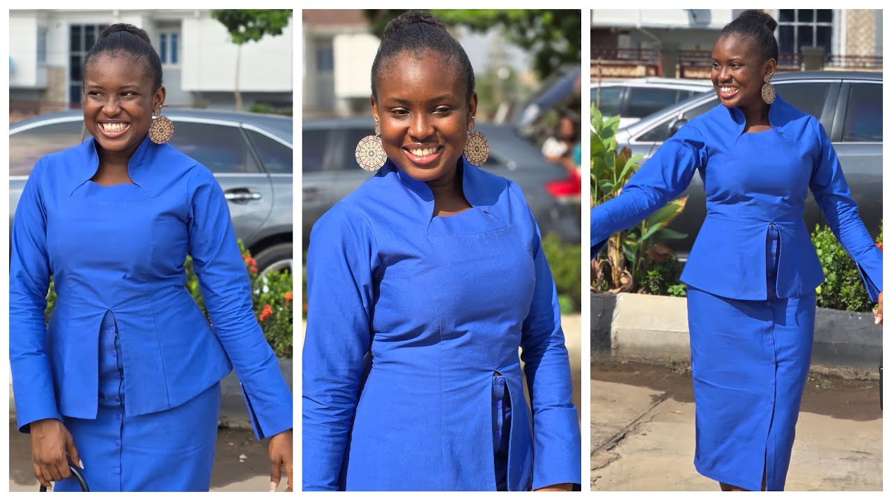 How to Cut and Sew a Stylish Blouse with Mandarin Collar, Slitted Sleeves & Front-Opening Skirt.