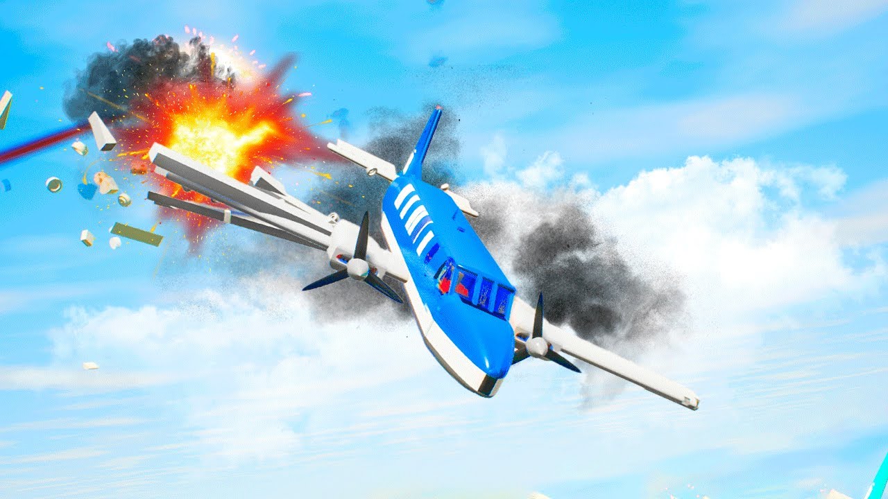 WING EXPLOSION vs PLANES - Airplane Crash in BRICK RIGS #3