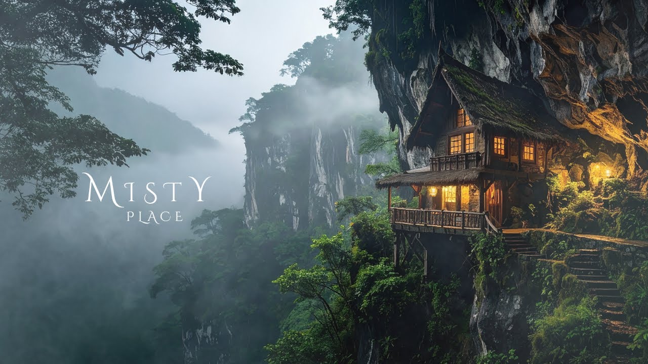 MISTY PLACE | Ethereal Meditative Ambient Music with Rain - Deep Soothing Soundscape for Relaxation