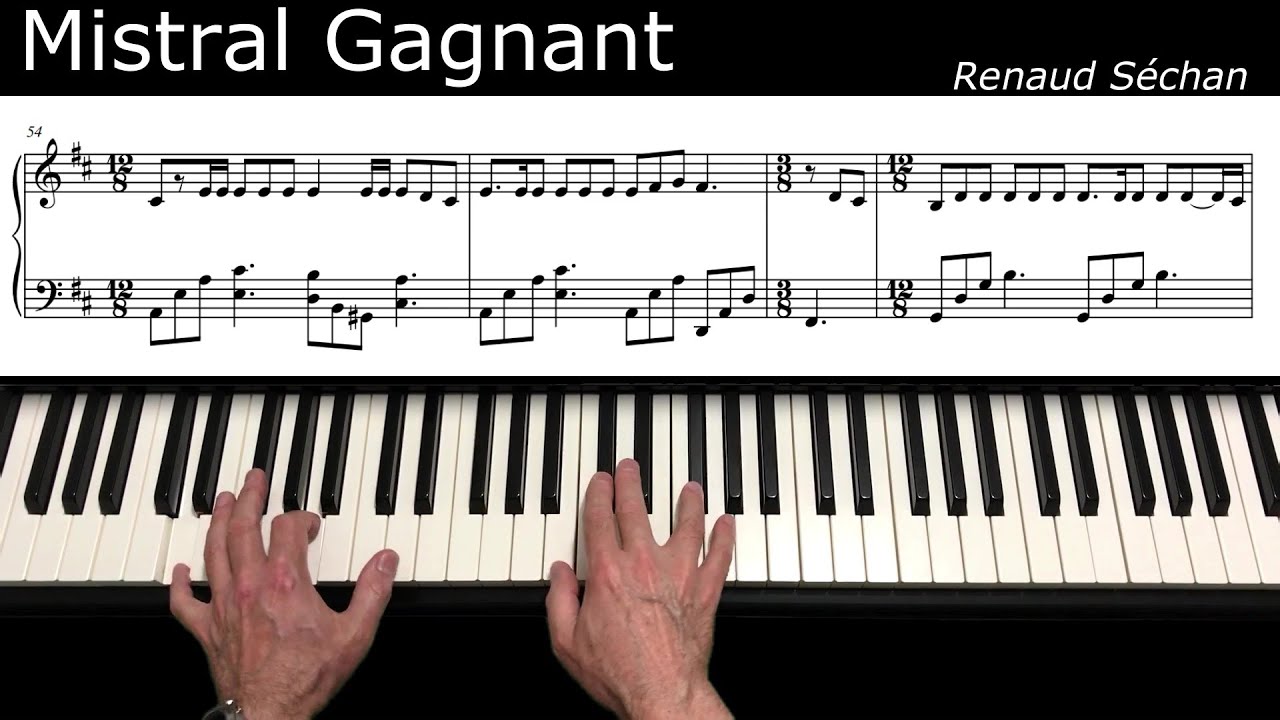Mistral Gagnant (Renaud) - Arrangement Piano avec Partition