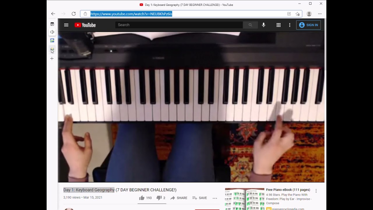 LilyPond Edition of PianoTV's Beginner Challenge Day 1