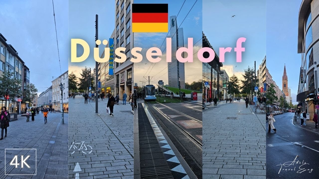 D&uuml;sseldorf, Germany Walking Tour 🇩🇪 | 4K | Schadowstra&szlig;e, D&uuml;sseldorf's largest shopping street