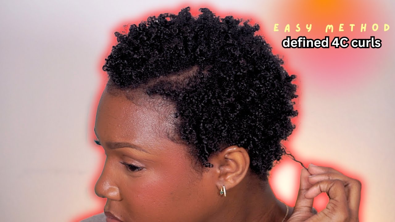 EASY WAY TO DEFINE CURLS ON SHORT 4C HAIR | Styling my TWA 1 week after BIG CHOP!