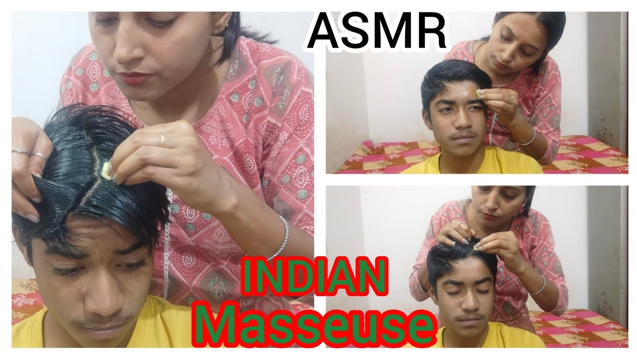 ASMR DEEP TISSUE HEAD & HAIR CRECKING TO REDUCE PAIN & ANXIETY BY INDIAN MASSEUSE 