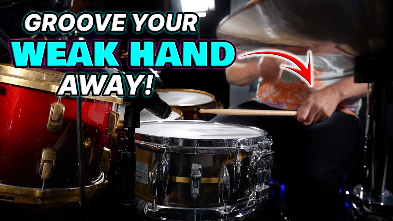 3 Drum Grooves For Fixing Your WEAK HAND! | DRUM LESSON - That Swedish Drummer
