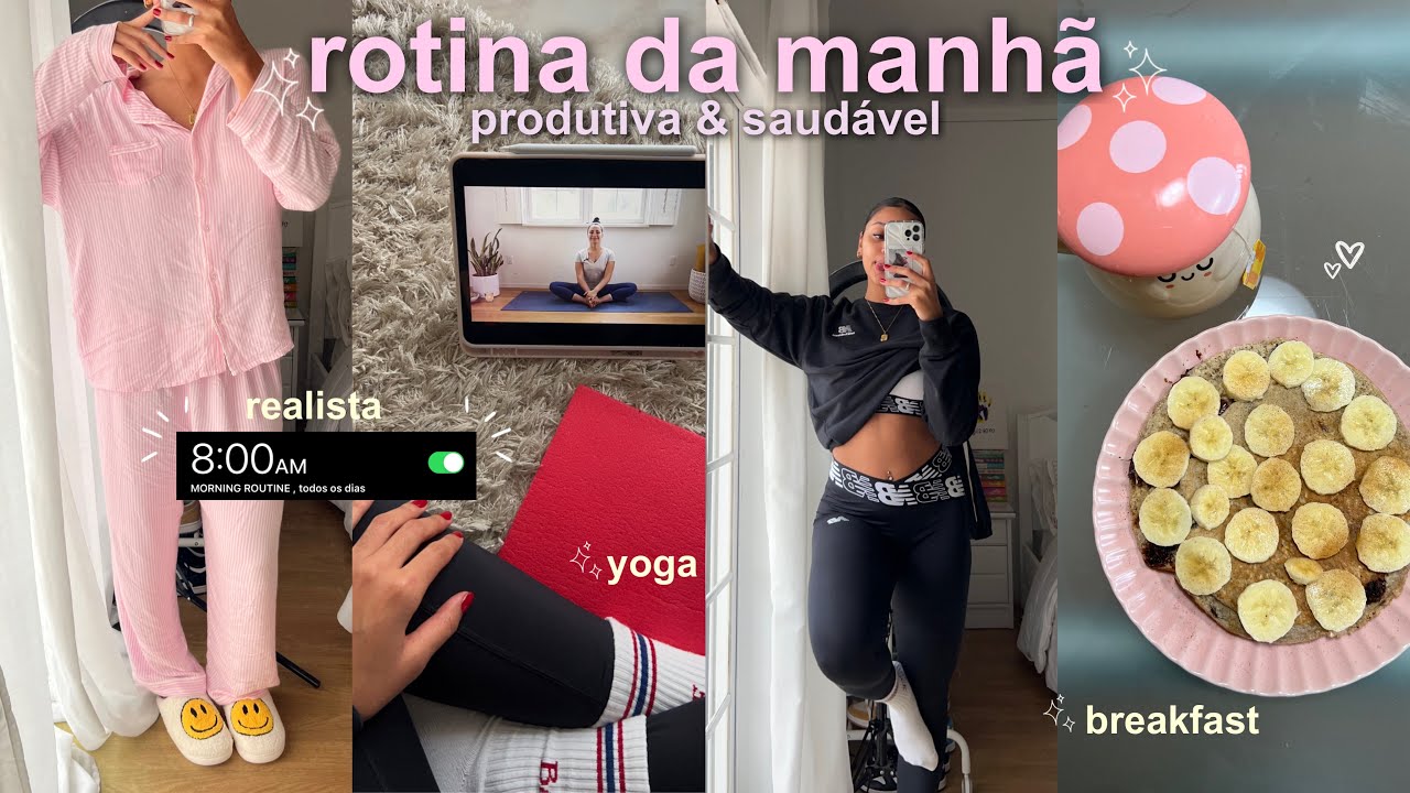 rotina da manh&atilde; produtiva 8AM || h&aacute;bitos saud&aacute;veis, organiza&ccedil;&atilde;o e mais 🧘🏽&zwj;♀️✨🎀