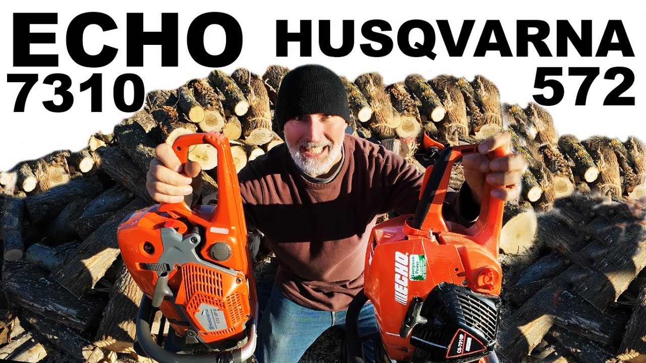 HUSQVARNA 572 and ECHO 7310 CUTTING NASTY CRAP FIREWOOD!
