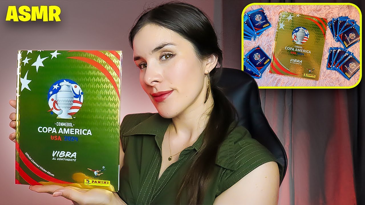 ASMR | Llenando ÁLBUM FUTBOL COPA AMERICA USA 2024 ⚽️ 🏆 (PARTE 1)