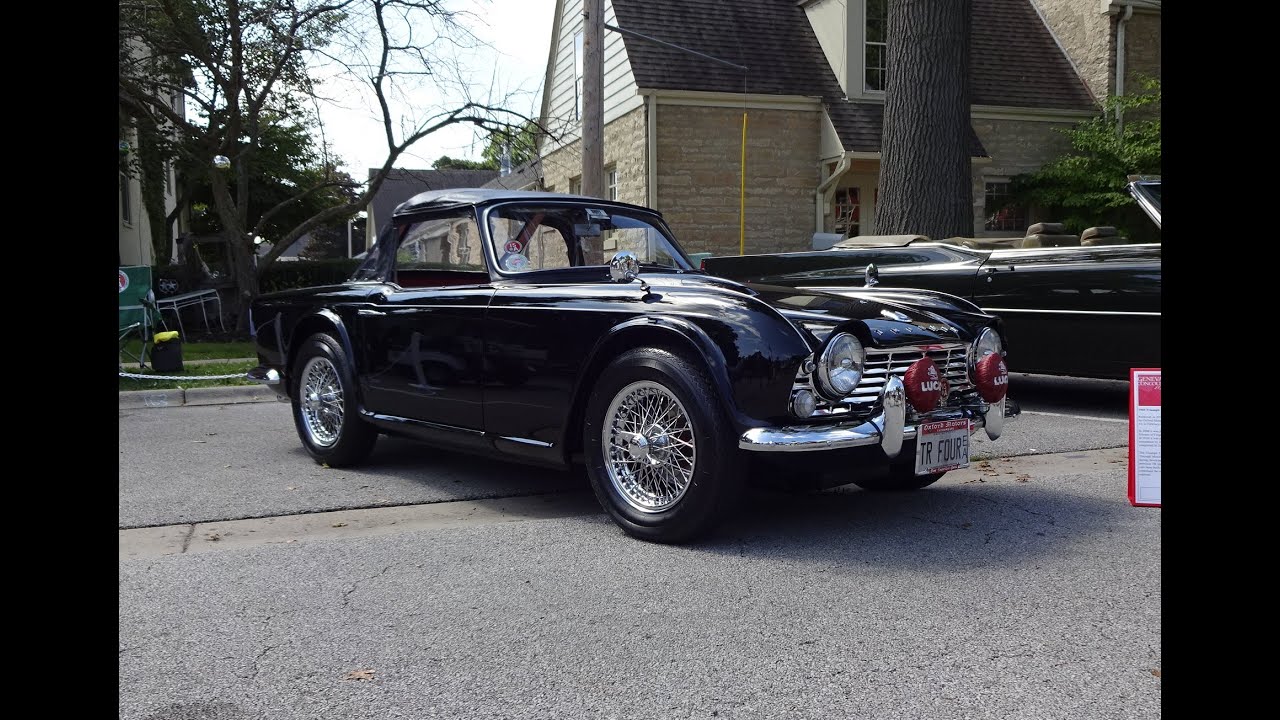 1965 Triumph TR4 Convertible in Black Paint & Engine Sound on My Car Story with Lou Costabile