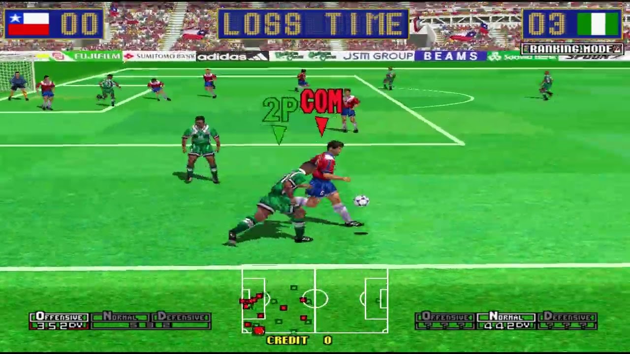 Virtua Striker 2 '99 - Nigeria Playthrough (Ranking Mode) (Random Formation Mode)