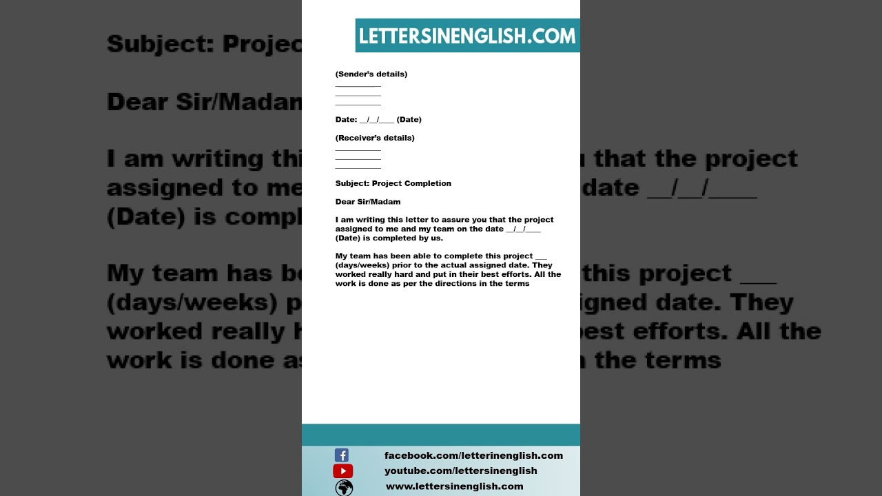 Undertaking Letter for Project Completion