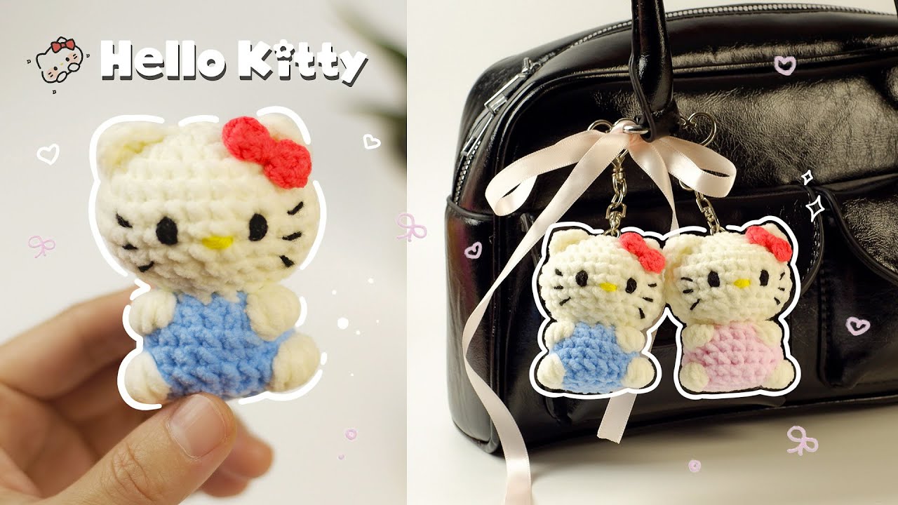 ✨Cute Hello Kitty Crochet Tutorial ✨｜No Sew&Beginner Friendly Amigurumi｜Step by Step(Adorable&Quick)