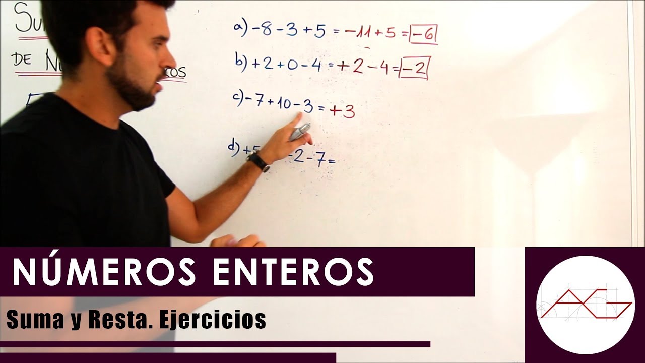 Números enteros. Suma y Resta. Ejercicios