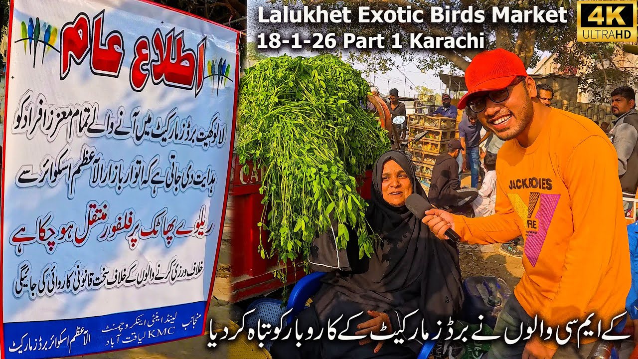 Lalukhet Exotic Birds Market 18-1-26 Karachi Latest Updates | KMC staff has exceeded all limits