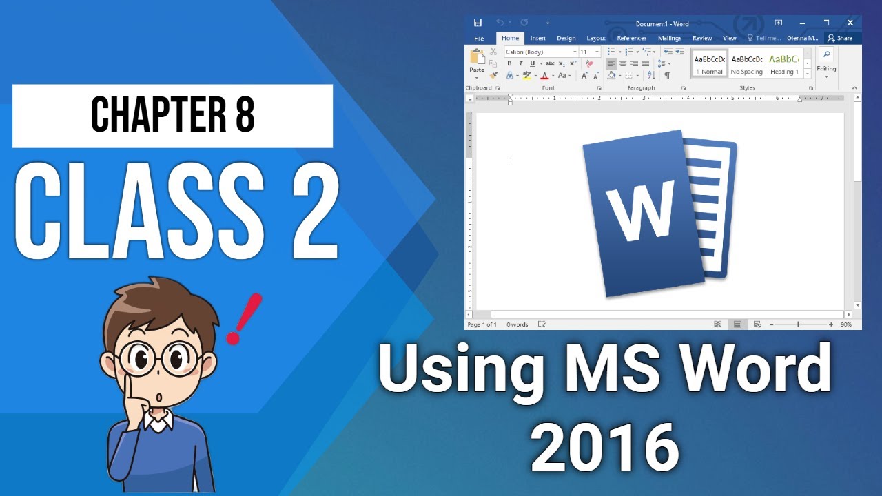 Class 2 Chapter 8 - Using MS Word 2016  NCERT / CBSE  Using MS Word 2016