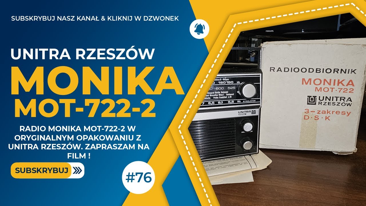 Unitra Rzesz&oacute;w Monika MOT-722-2 - Radio w Oryginalnym opakowaniu idealnie zachowane [F/76]