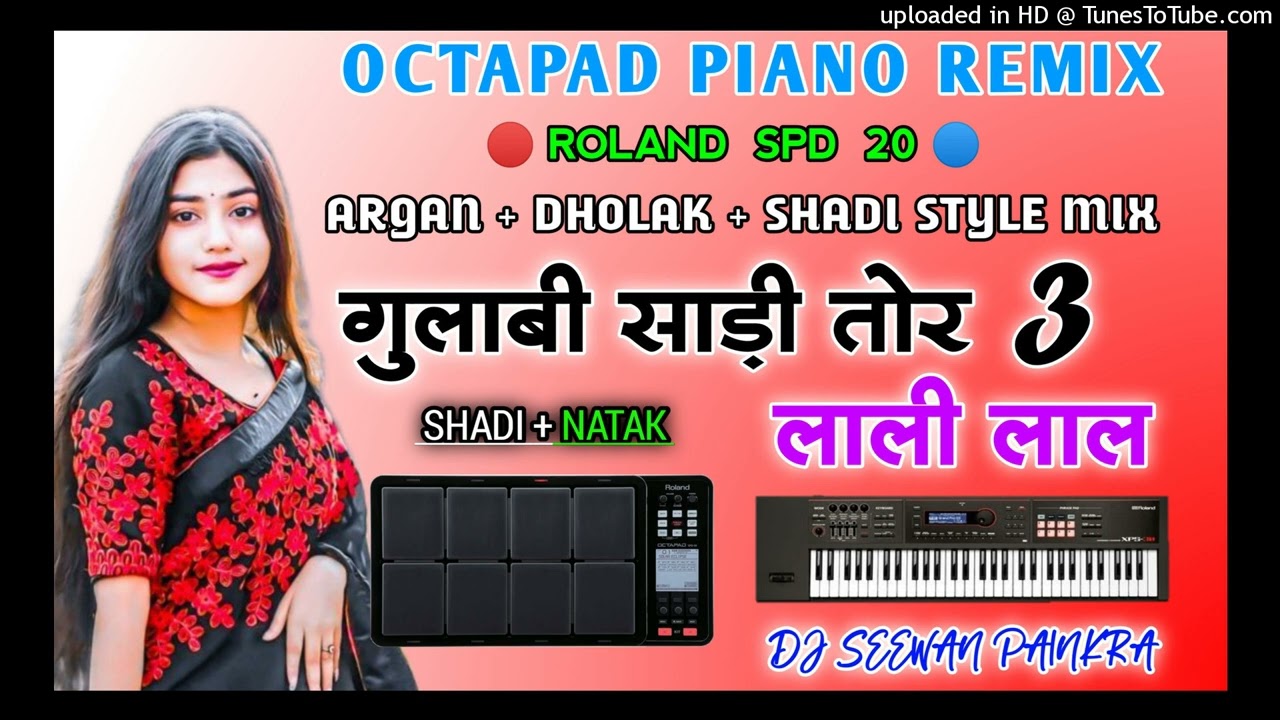 🔵🔴Gulabi Sadi Tor Lali Lal 🥁 Argan Piano 🎹 Octapad Casio Piano Mix Song 2025 Nagpuri Instrument Song