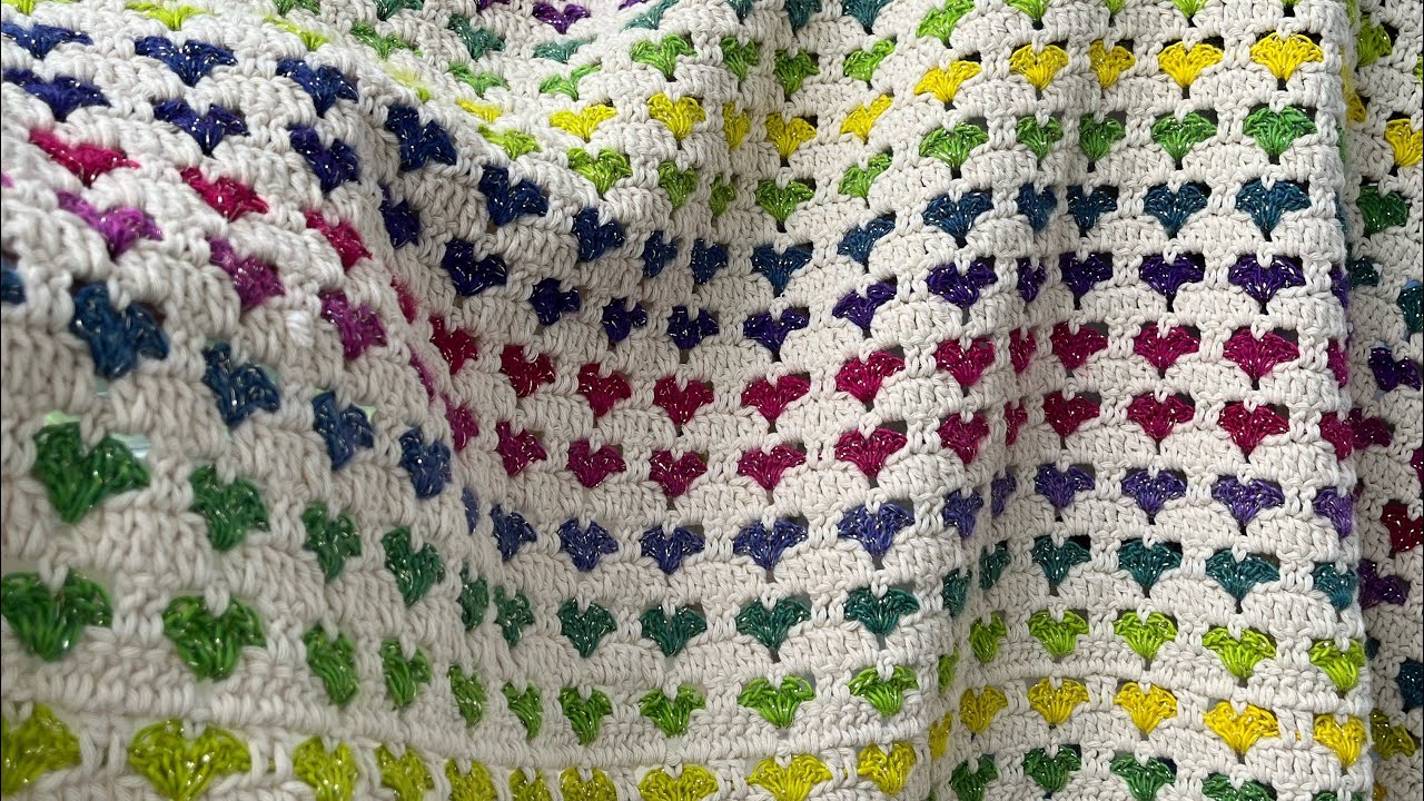 Siparişine yetişemediğim kalpli battaniye yapılışı❤️How to make a very elegant, easy heart blanket❤️