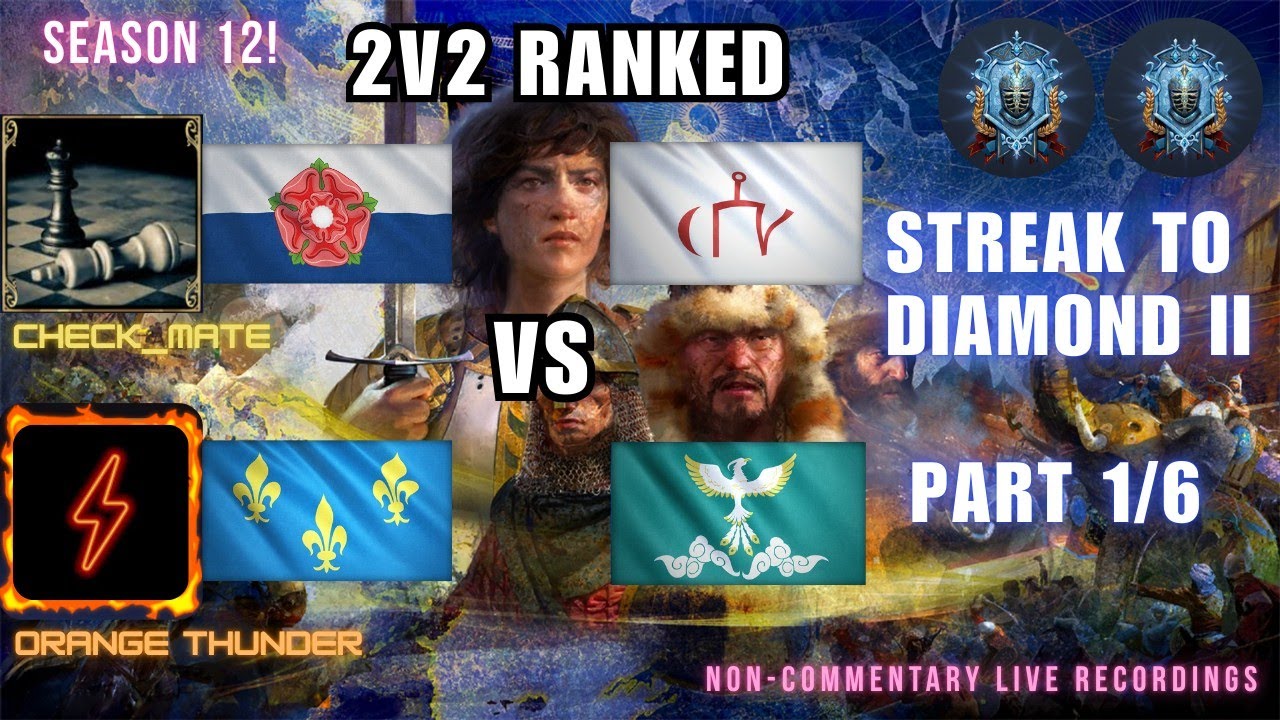 AOE4 2v2 S12 #27: House of Lancaster & French VS Golden Horde & Zhu Xi's Legacy on Relic River