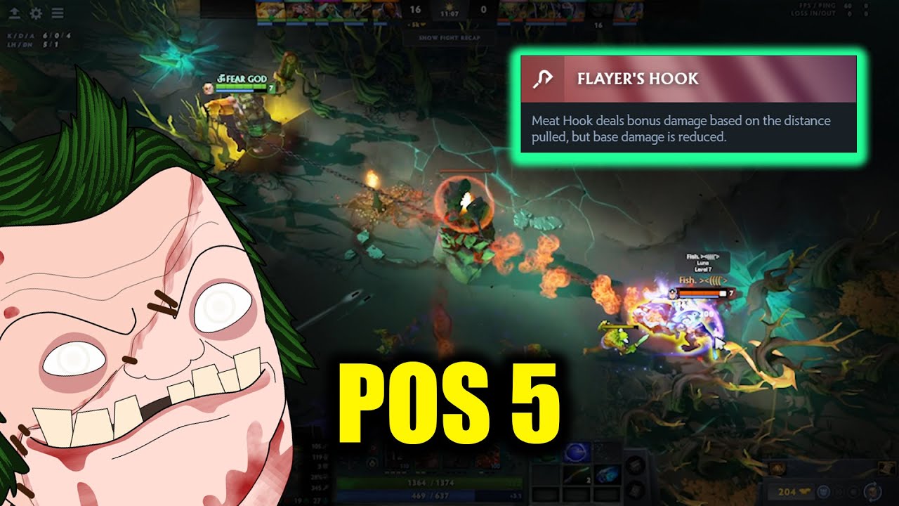 98% Hook Accuracy: Mastering Pudge as Support POS 5 in Dota 2 (Flayer's Hook)