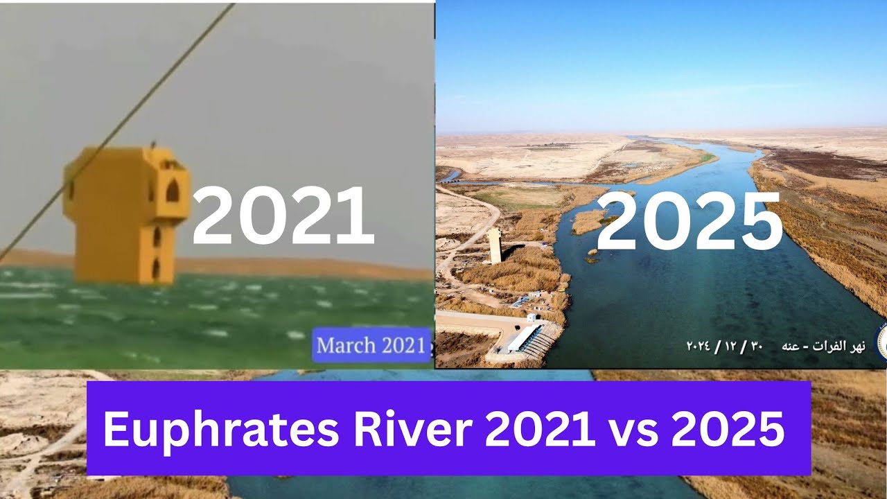 Euphrates Dying | Shocking Change in Euphrates River Water Level | 2021 vs 2025