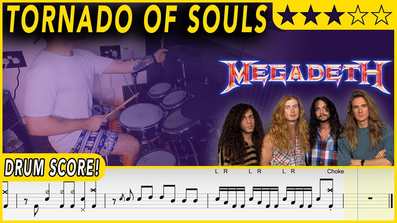 Tornado Of Souls - Megadeth | DRUM SCORE Sheet Music | #335 DRUMSCRIBE