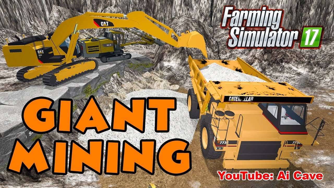 Farming Simulator 2017 Mods - Горное оборудование Caterpillar | Дорога в каменный карьер