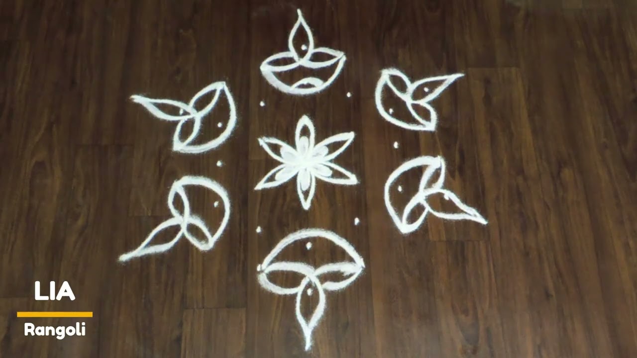 7X4 dots kolam / karthigai deepam kolam /karthigai madham kolam /villakku kolam