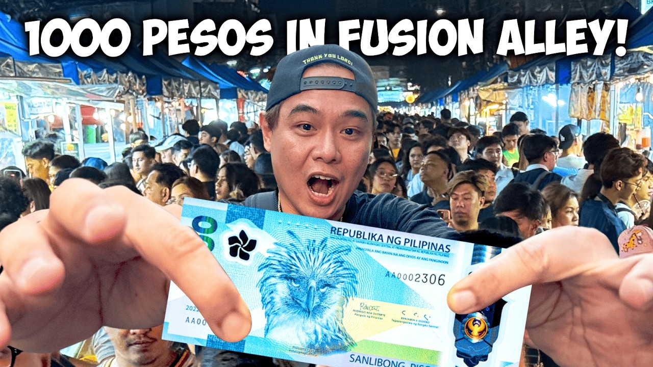 EATING EVERY VIRAL STREET FOOD at FUSION ALLEY! 😱 ₱1000 Street Food Challenge in Manila 🇵🇭🔥