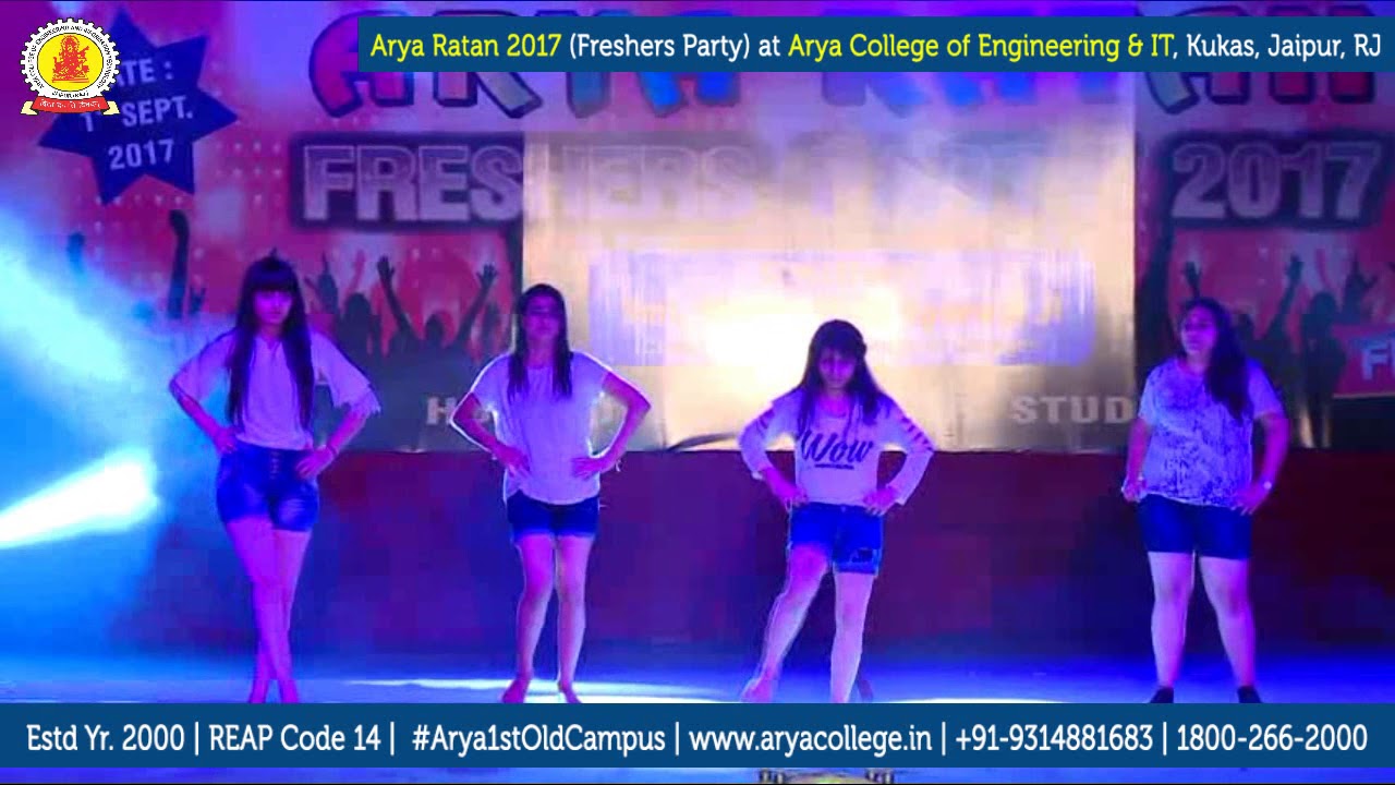 Arya Ratan 2017 (Freshers Party) Girls Performance (Tu cheez badi hai mast) at Arya College