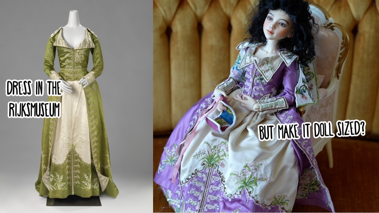 I made a tiny dress for my doll! || Sewing Embroidery for a Ball Jointed Doll