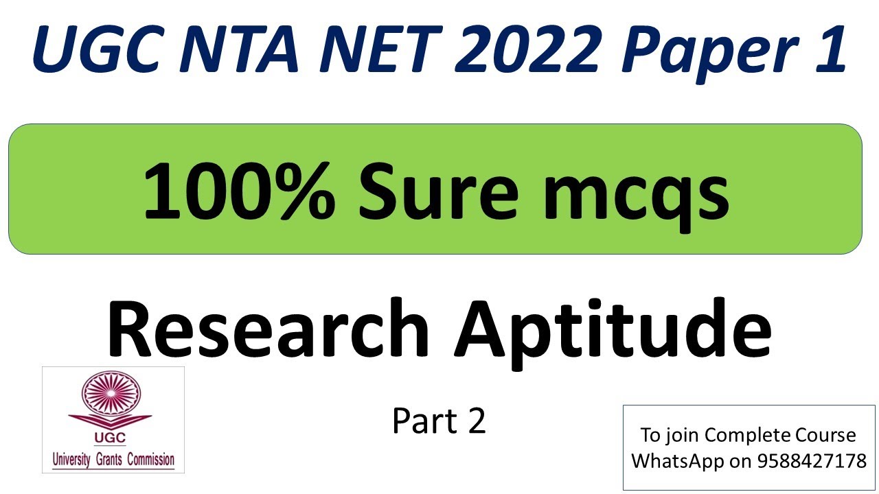 100% Sure mcqs | Research Aptitude | Paper 1 UGC NET 2022