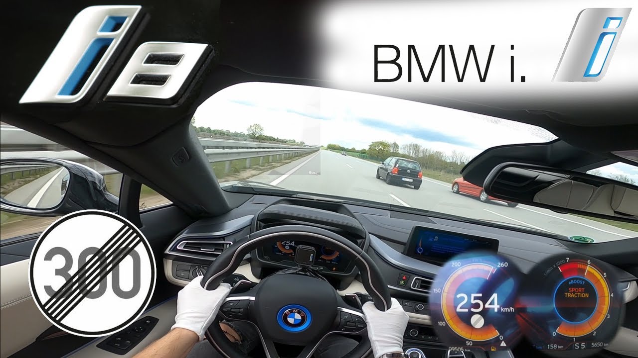 BMW i8 ACCELERATION TOP SPEED NO LIMIT AUTOBAHN POV TESTDRIVE GERMANY